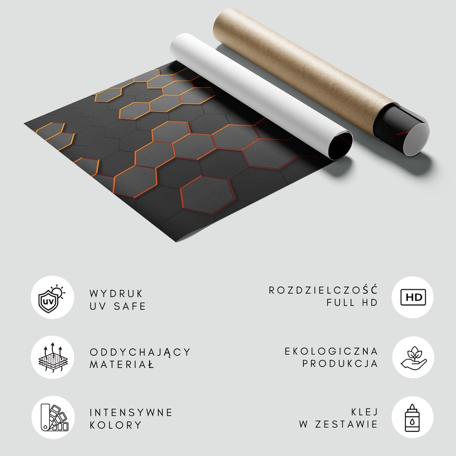 Fototapeta - abstrakcja, heksagony, geometria