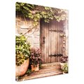 Obraz na płótnie - drzwi, kwiaty, rośliny