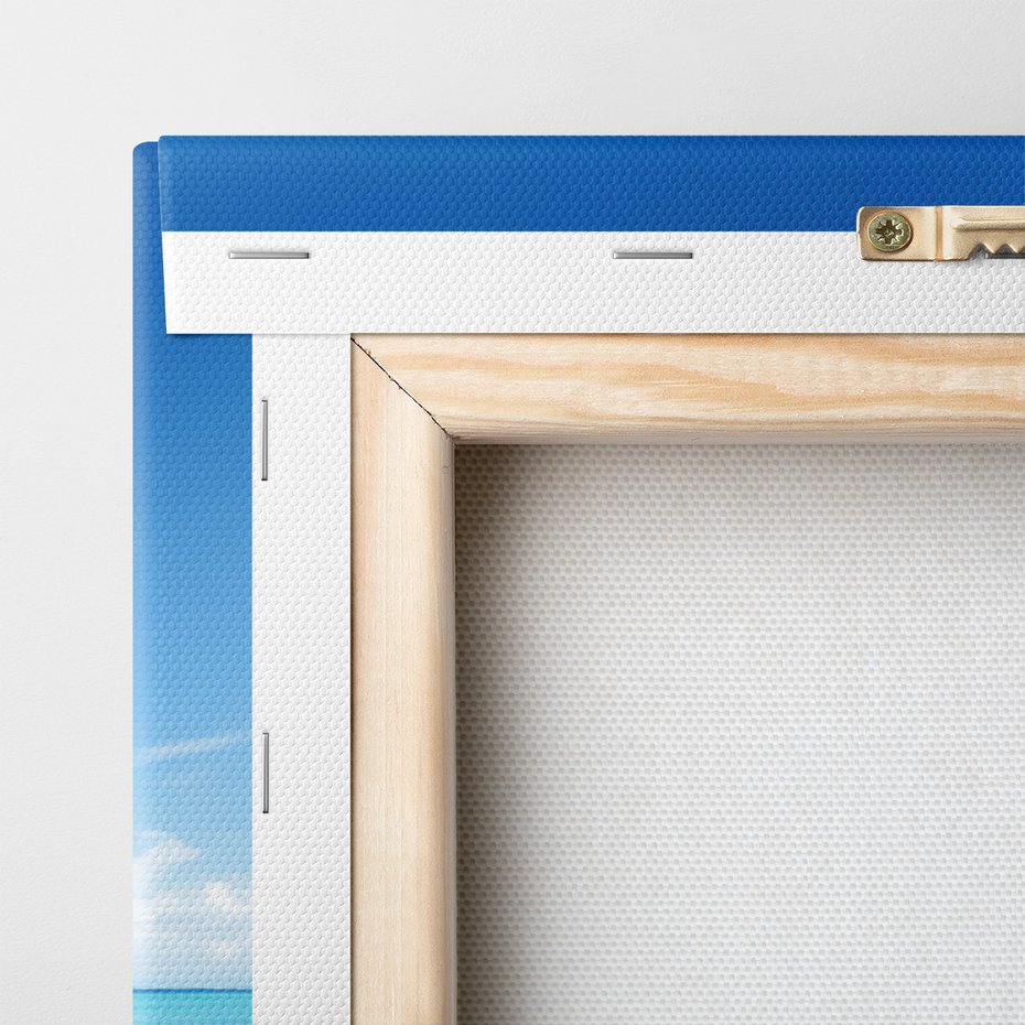 Obraz na płótnie - plaża, palmy, łódź