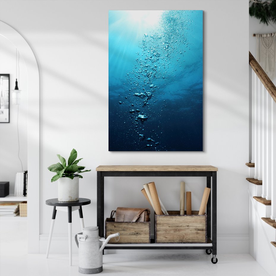 Obraz na płótnie - woda, bąbelki, głębia