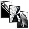 Zestaw obrazy w ramie, plakaty - architektura, budynki, miejski - rama czarna
