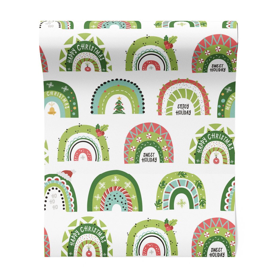 Tapeta - dziecięca, tęcza, święta, choinka