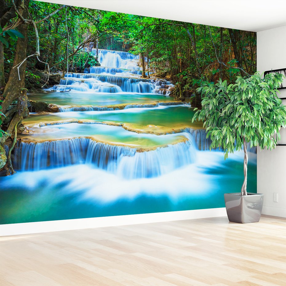 Fototapeta - wodospad, las, natura