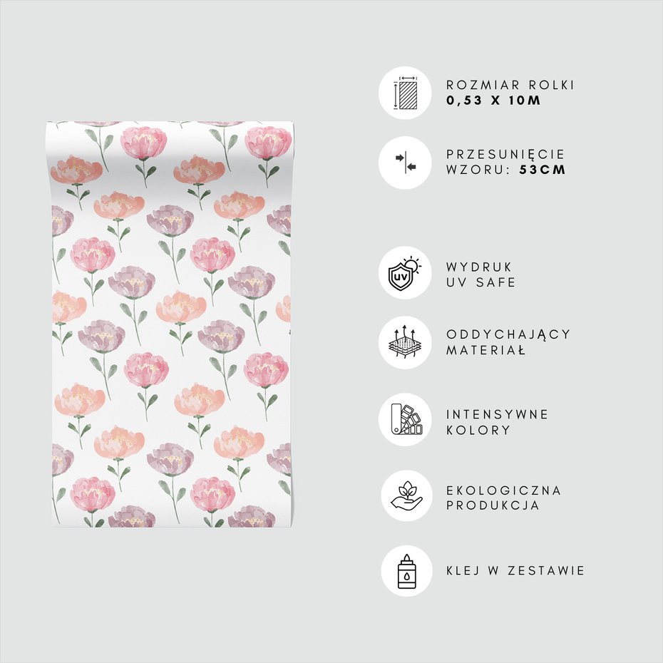 Tapeta - kwiaty, akwarela, kompozycja