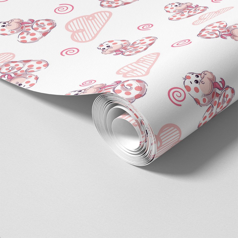 Tapeta - dziecięca, wąż, chmura, kropki