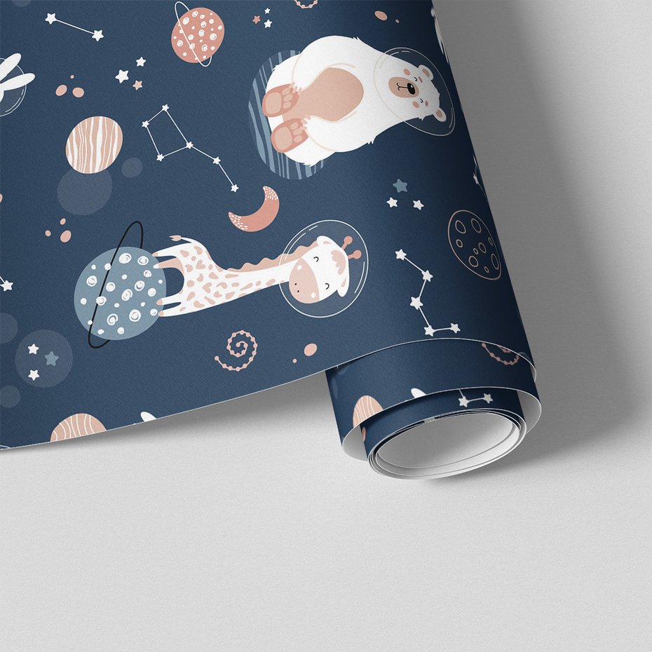 Tapeta - dziecięca, kosmos, zwierzęta, konstelacje