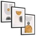 Zestaw obrazy w ramie, plakaty - abstrakcja, geometria, minimalizm - rama czarna