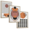 Zestaw obrazy w ramie, plakaty - abstrakcja, grafika, geometria - rama drewno