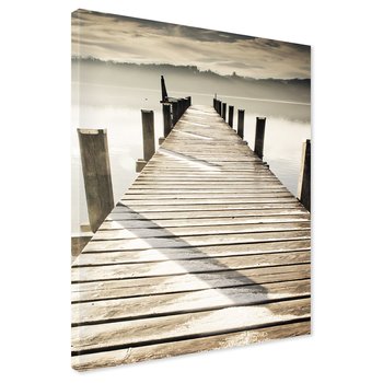 Obraz na płótnie - pomost, jezioro, drewno