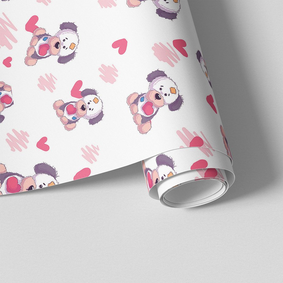 Tapeta - dziecięca, pies, serce,