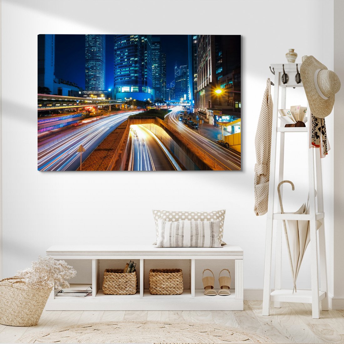 Obraz na płótnie - miasto, noc, światła
