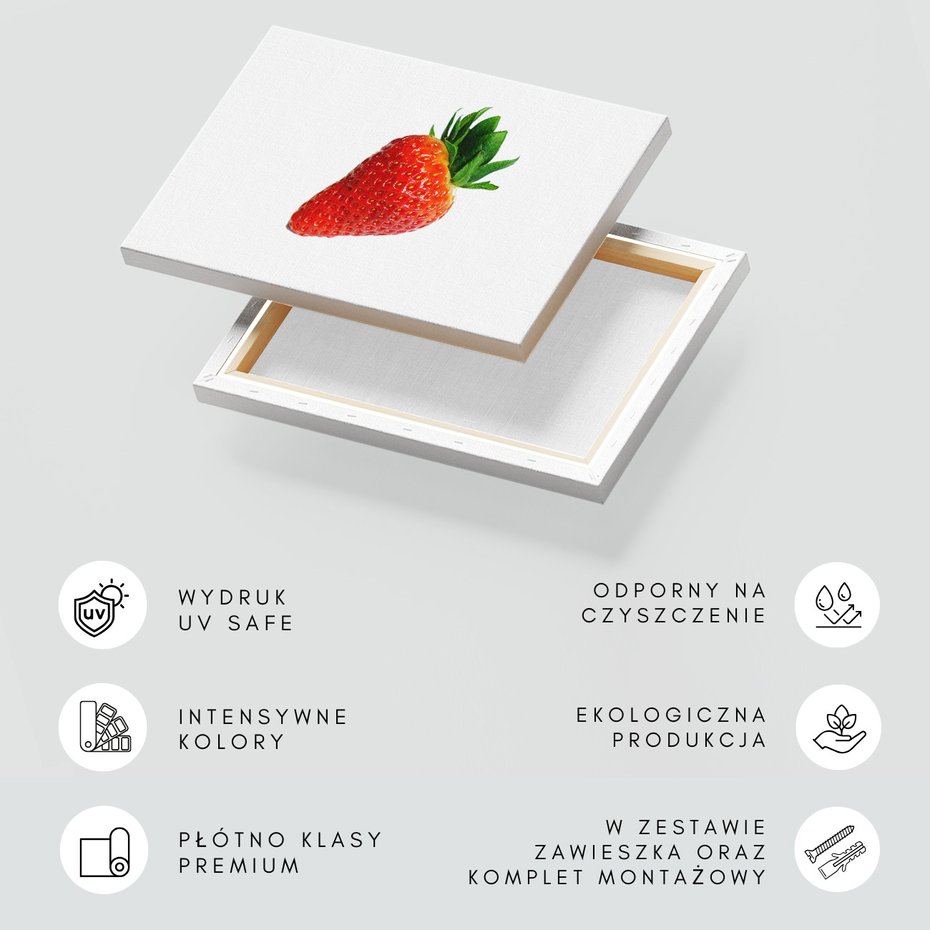 Obraz na płótnie - truskawka, owoc, czerwony