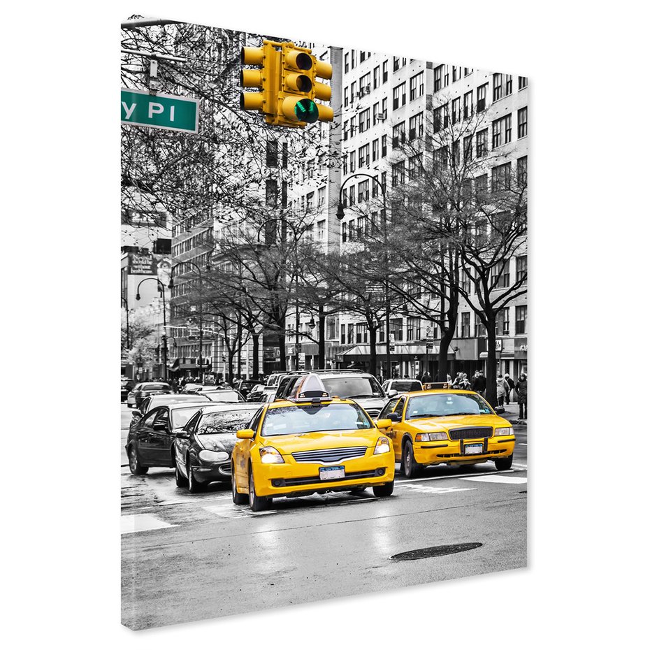 Obraz na płótnie - miasto, taksówki, ulica