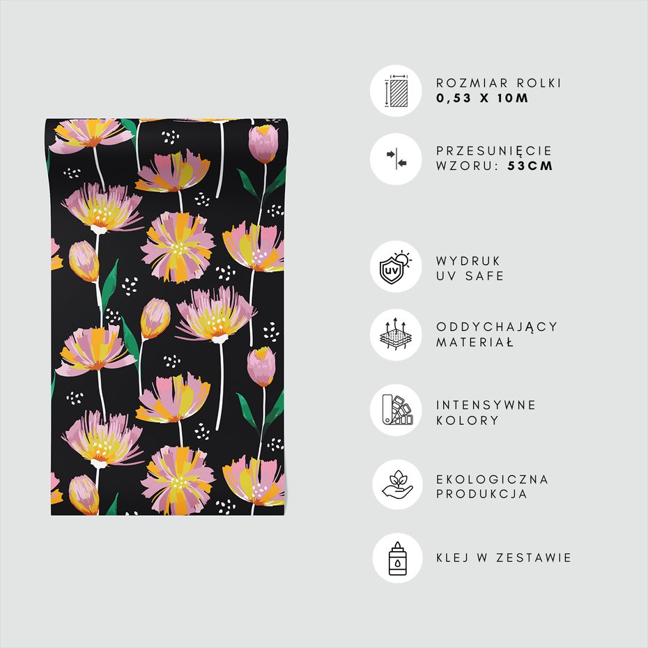 Tapeta - kwiaty, tło, kropki