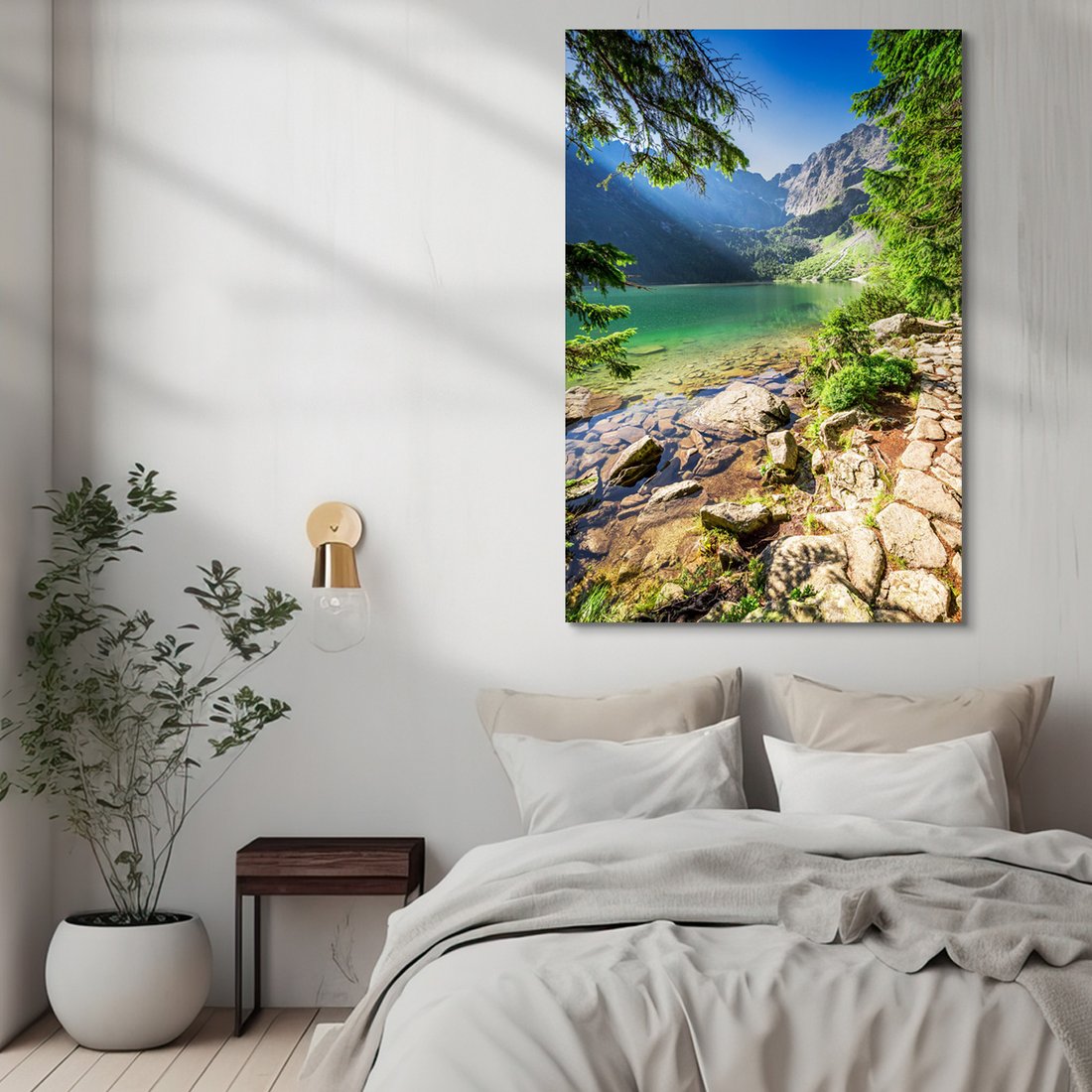Obraz na płótnie - jezioro, góry, lasy