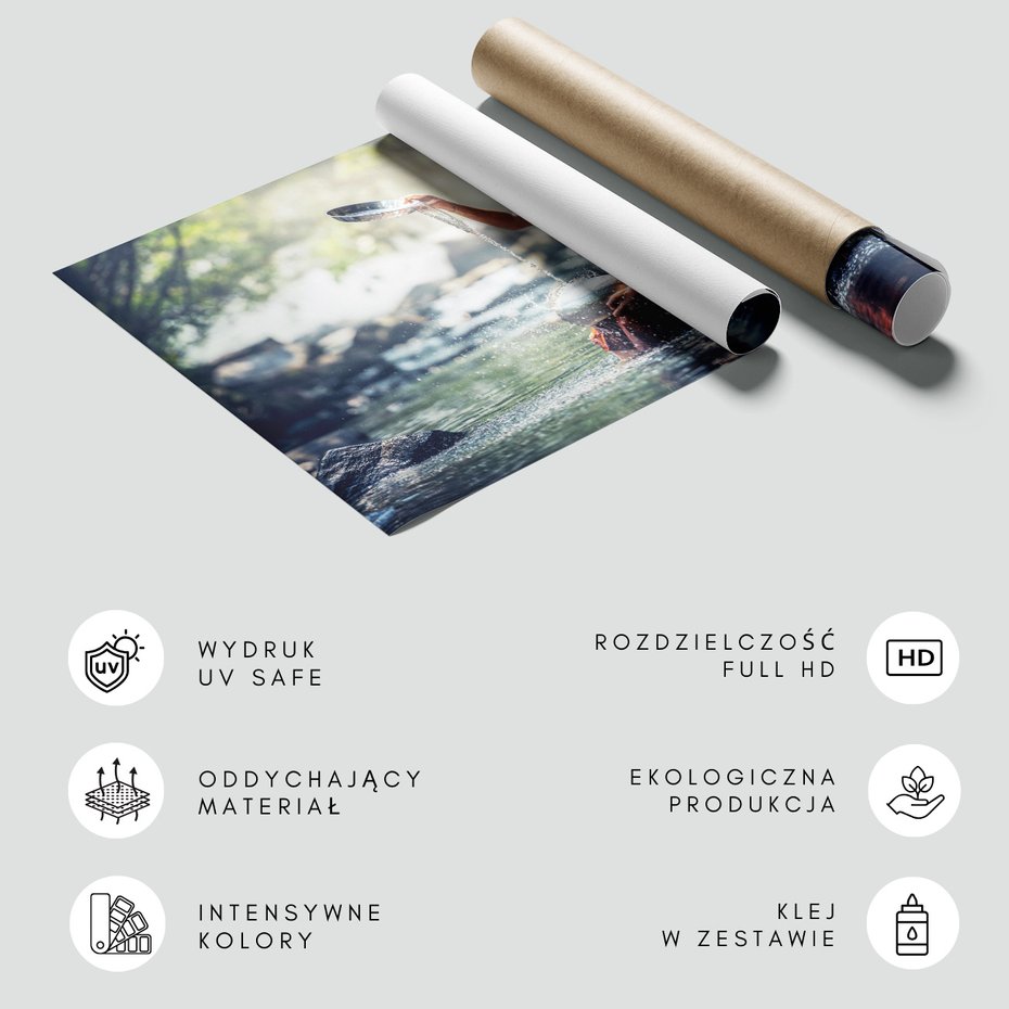 Fototapeta - mnich, woda, las