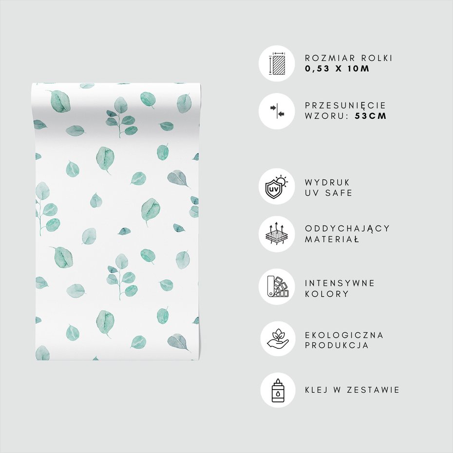 Tapeta - liście, gałązki, akwarela