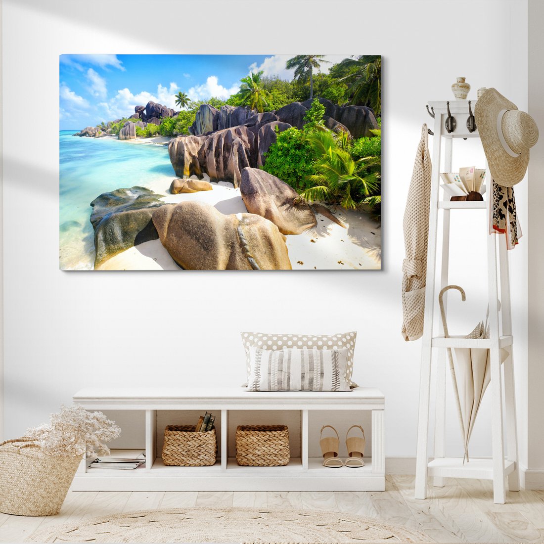 Obraz na płótnie - plaża, skały, morze