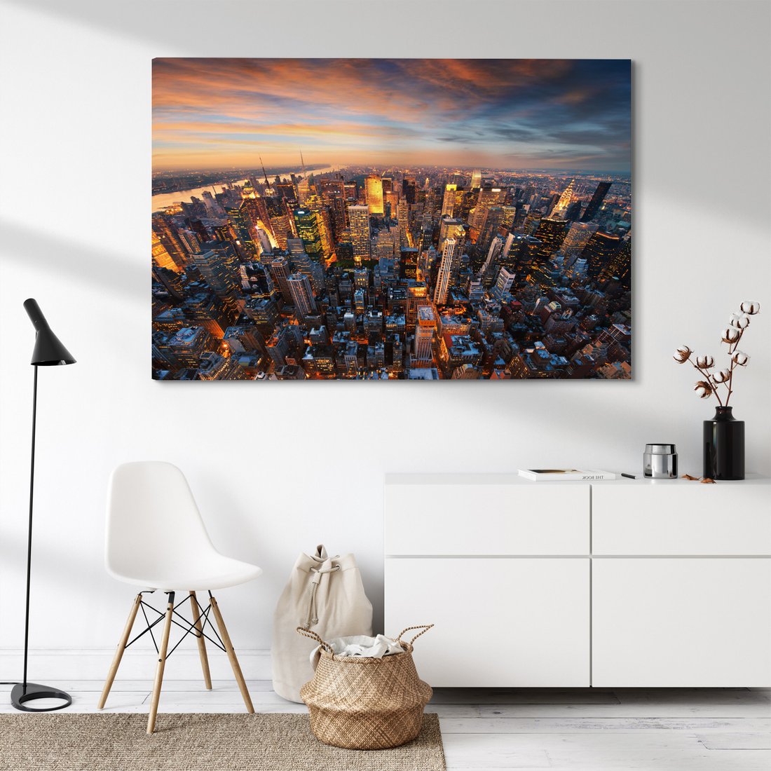 Obraz na płótnie - miasto, noc, budynki