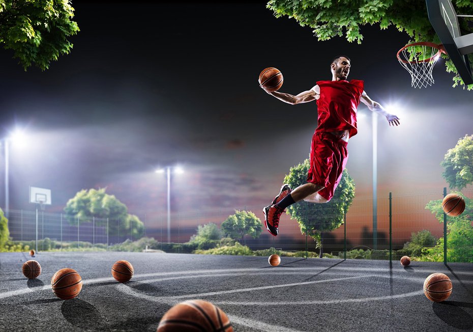 Fototapeta - koszykówka, sport, skok