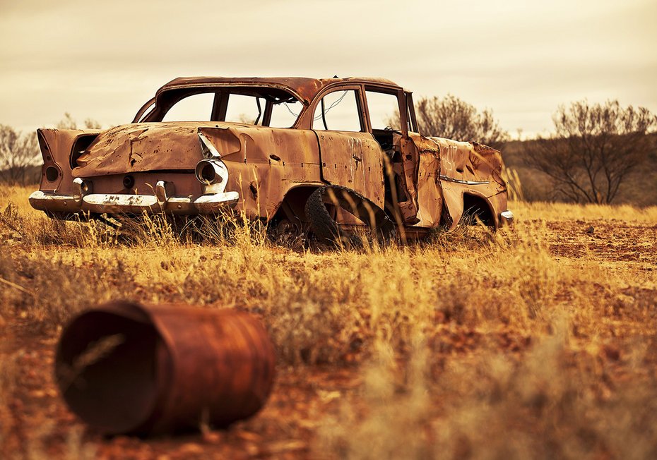 Fototapeta - złom, auto, rdza