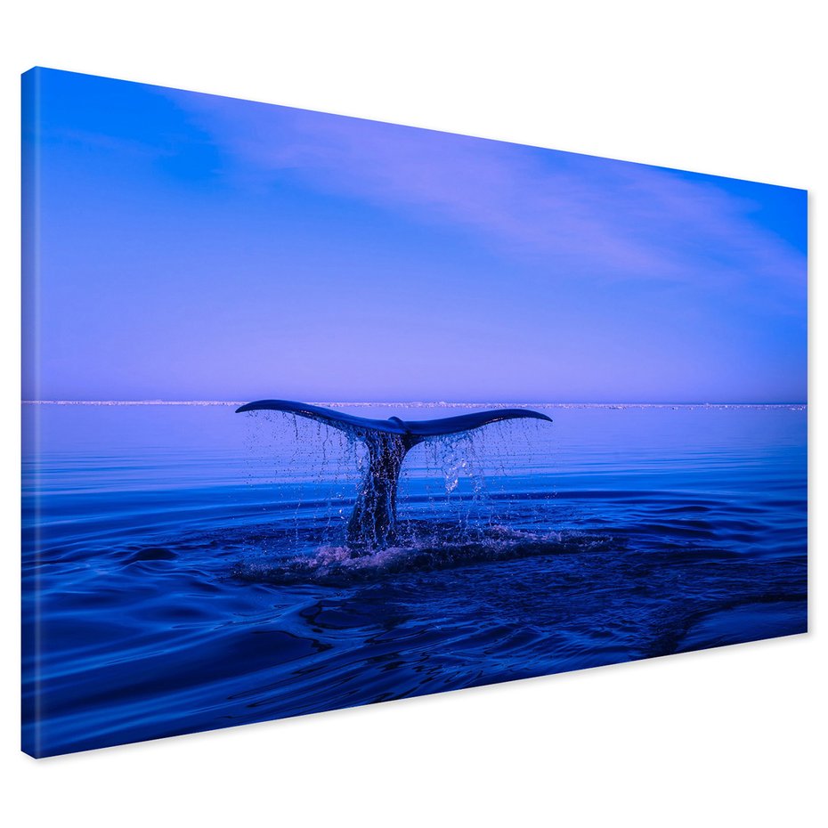 Obraz na płótnie - wieloryb, ogon, woda