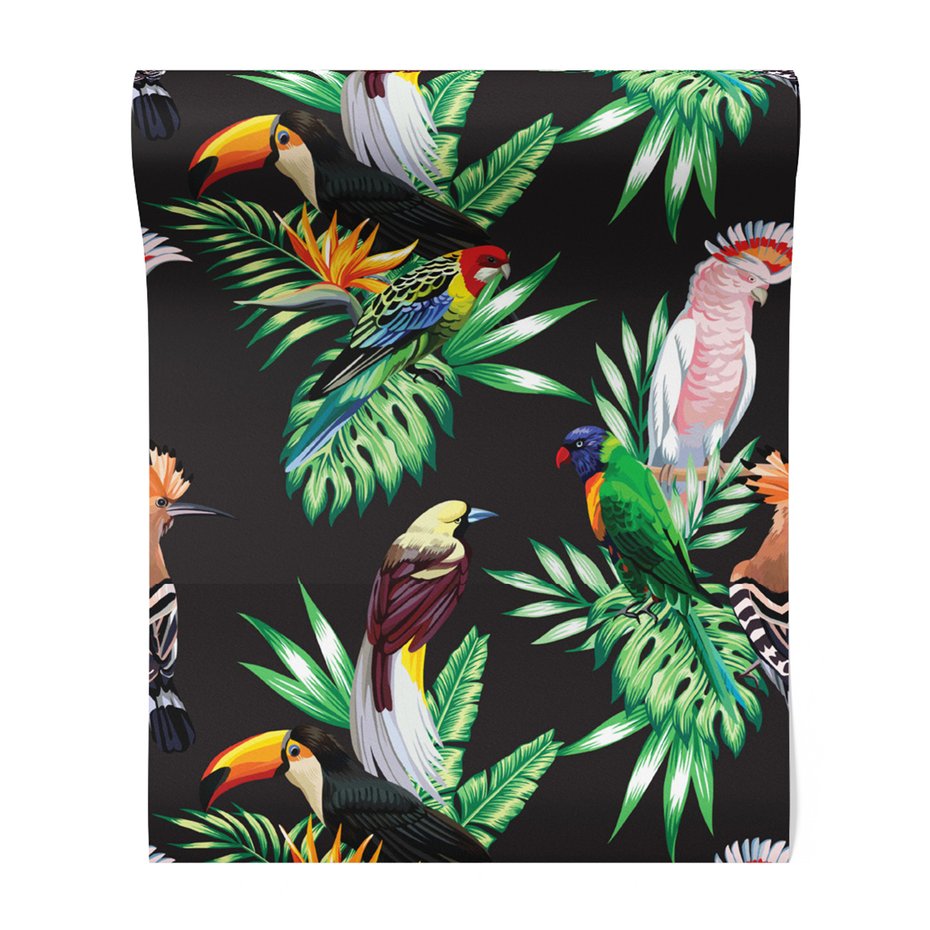 Tapeta - ptaki, liście, tropiki