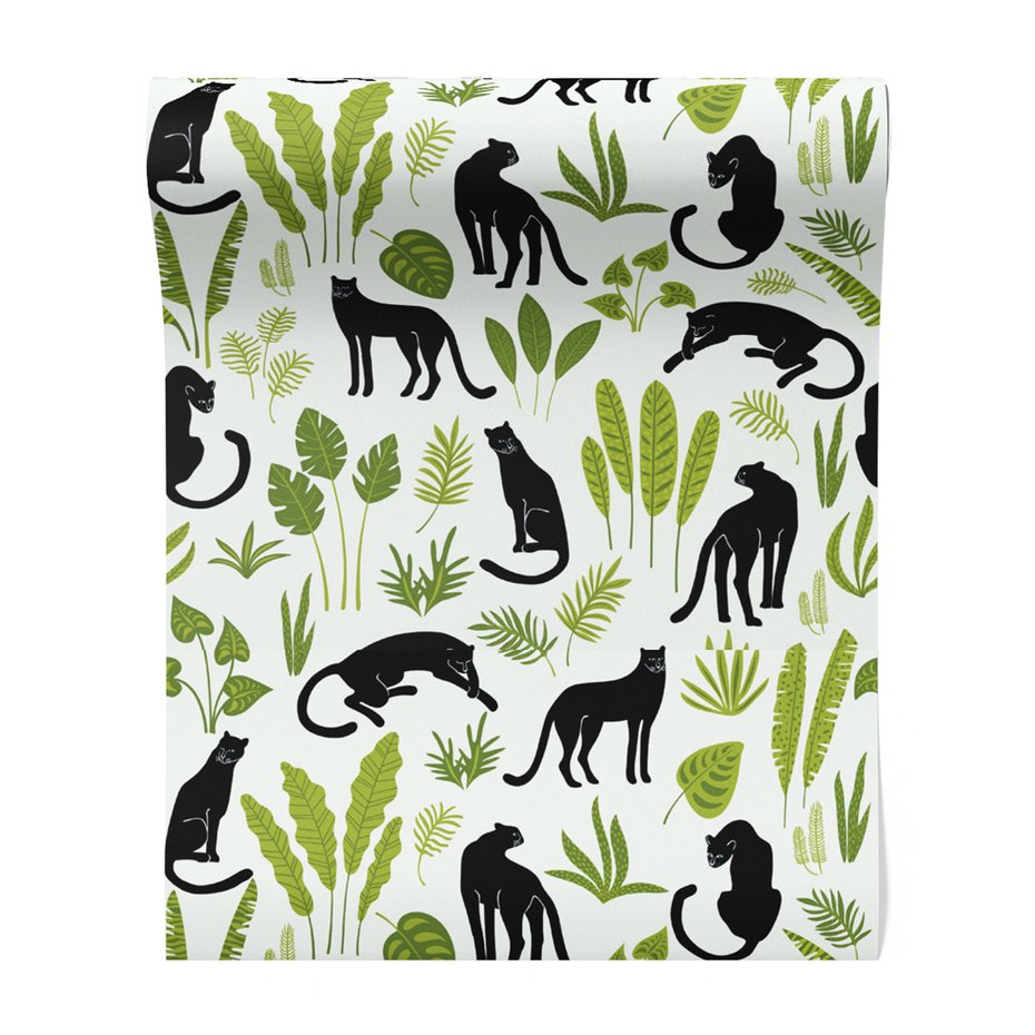 Tapeta - pantery, liście, roślinność