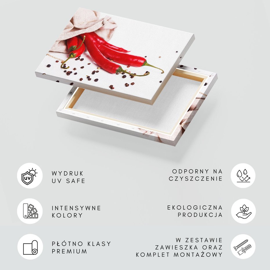 Obraz na płótnie - papryka, przyprawy, worek