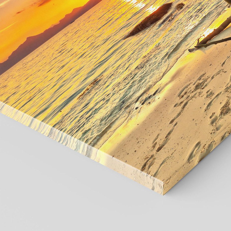 Obraz na płótnie - zachód słońca, plaża, morze