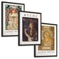 Zestaw obrazy w ramie, plakaty - Mucha, secesja, artystyczne - rama czarna