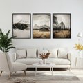 Zestaw obrazy w ramie, plakaty - góry, natura, krajobraz - rama czarna