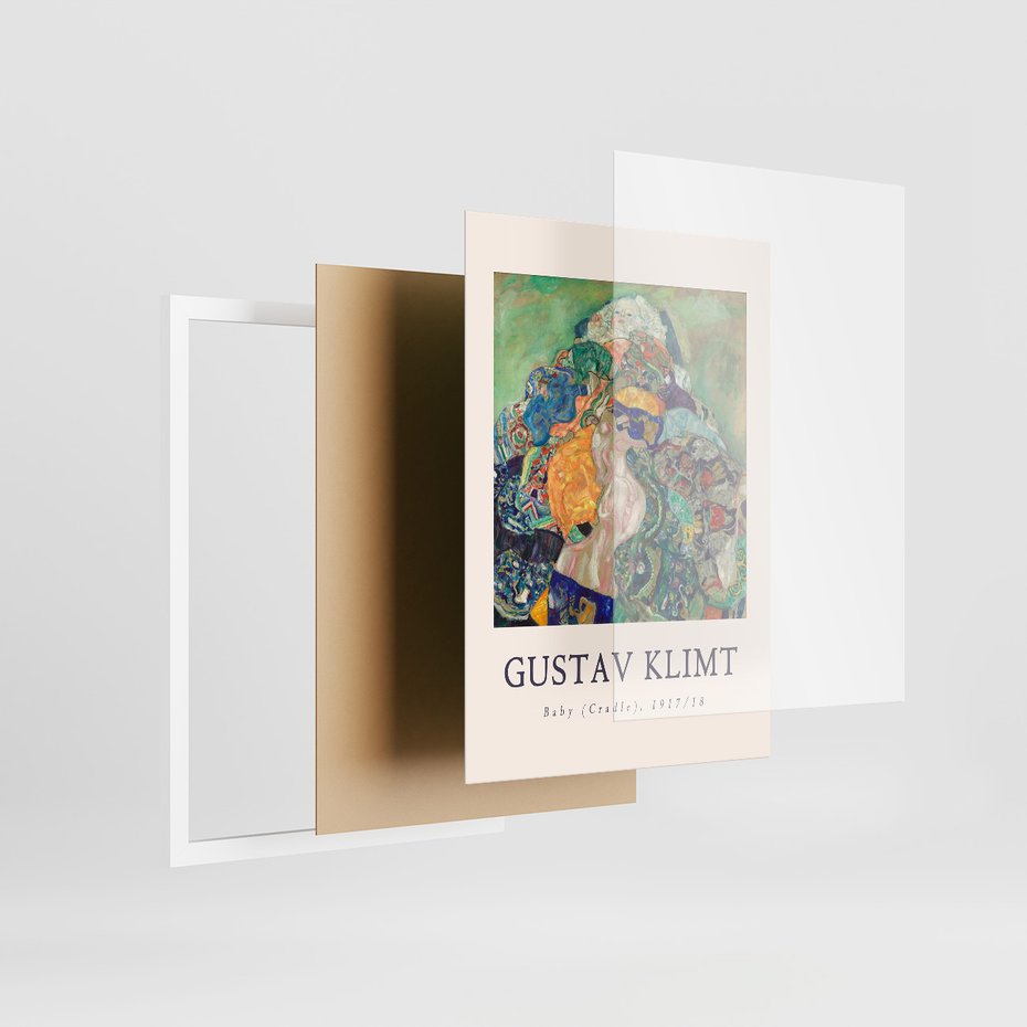 Zestaw obrazy w ramie, plakaty - Gustav Klimt, obraz, sztuka - rama biała