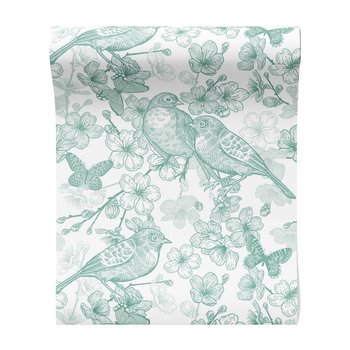 Tapeta - ptaki, kwiaty, motyle