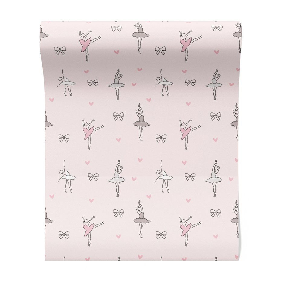 Tapeta - dziecięca, baletnica, kokarda, tło