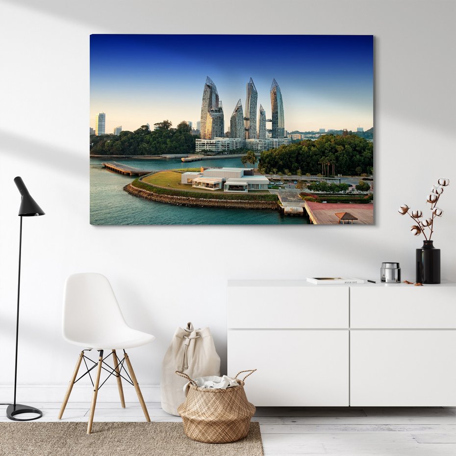 Obraz na płótnie - miasto, budynki, woda