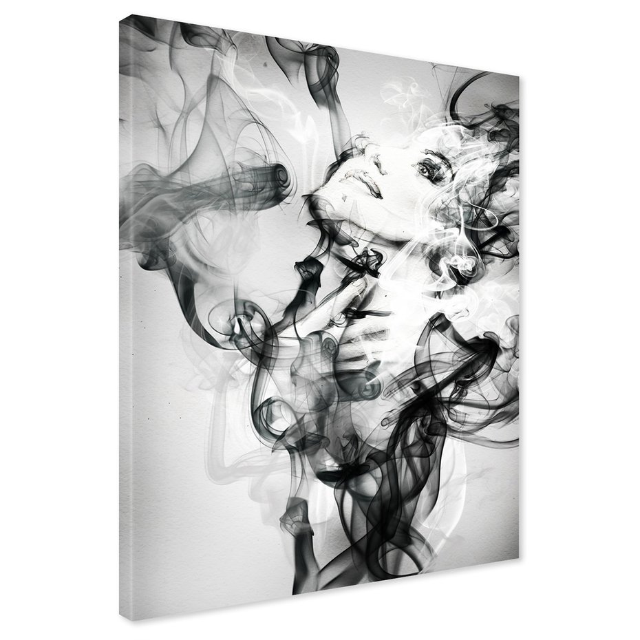 Obraz na płótnie - dym, twarz, portret