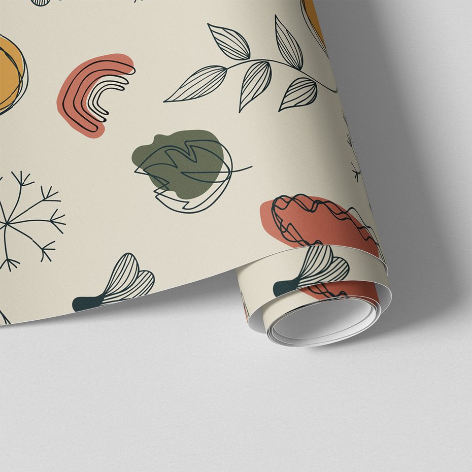 Tapeta - liście, kształty, abstrakcja