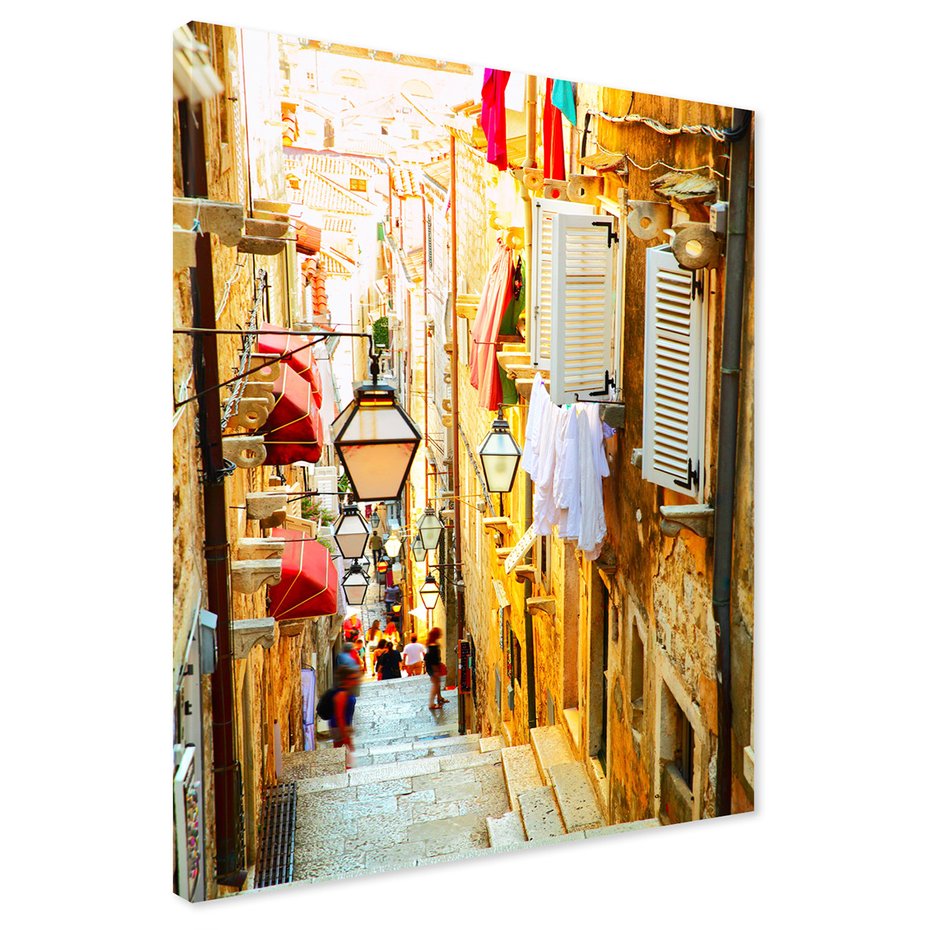 Obraz na płótnie - uliczka, schody, miasto
