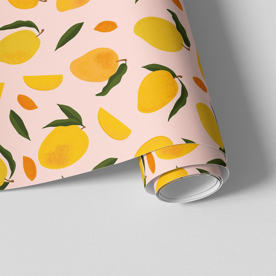 Tapeta - mango, liście, plasterki