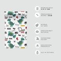 Tapeta - dziecięca, dinozaury, okulary, napisy