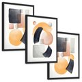 Zestaw obrazy w ramie, plakaty - abstrakcja, geometryczne, kształty - rama czarna