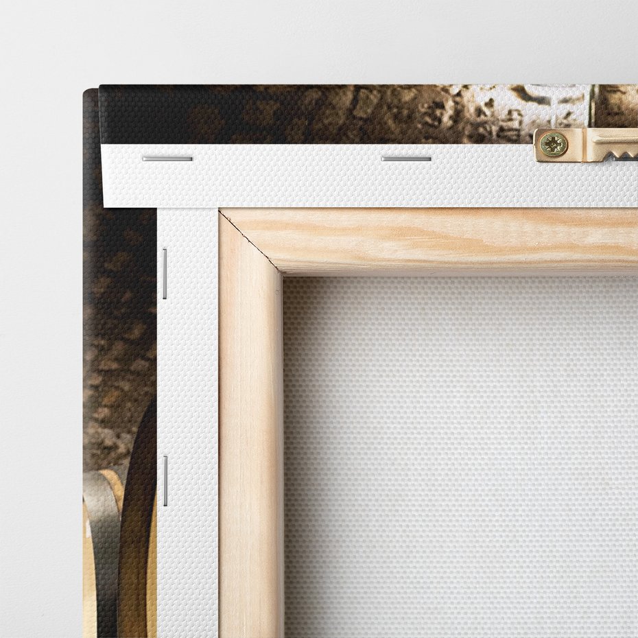 Obraz na płótnie - beczki, piwnica, wino