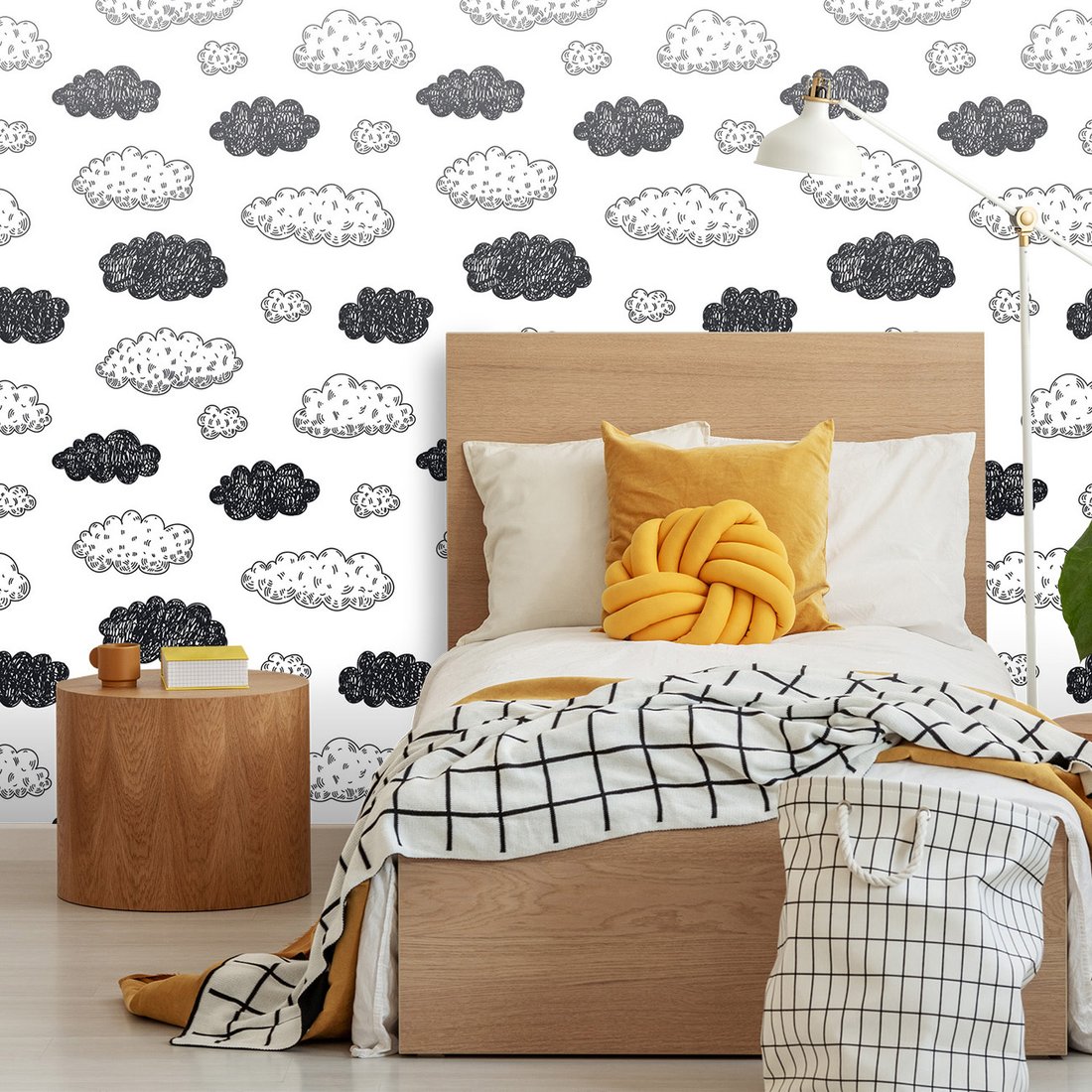 Tapeta - dziecięca, chmury, niebo,