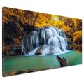 Obraz na płótnie - wodospad, las, natura