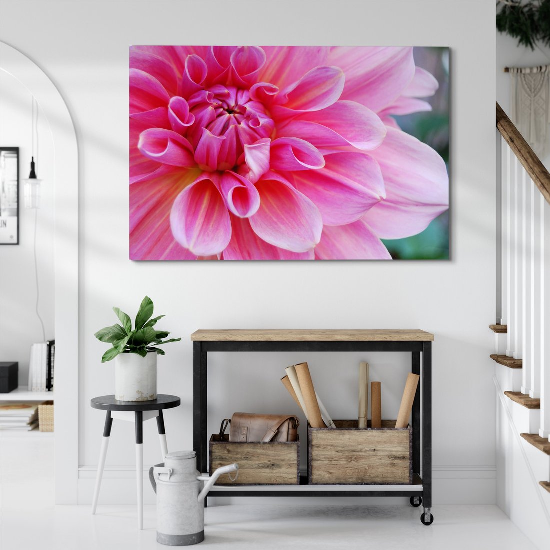 Obraz na płótnie - kwiat, dalia, płatki