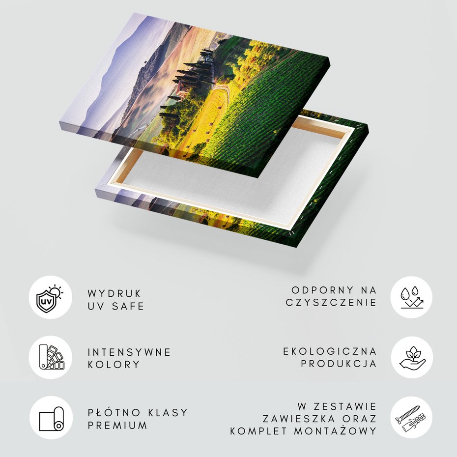 Obraz na płótnie - Toskania, krajobraz, wzgórza