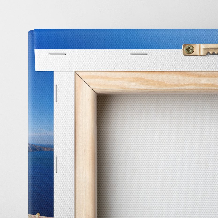 Obraz na płótnie - Santorini, Grecja, kwiaty