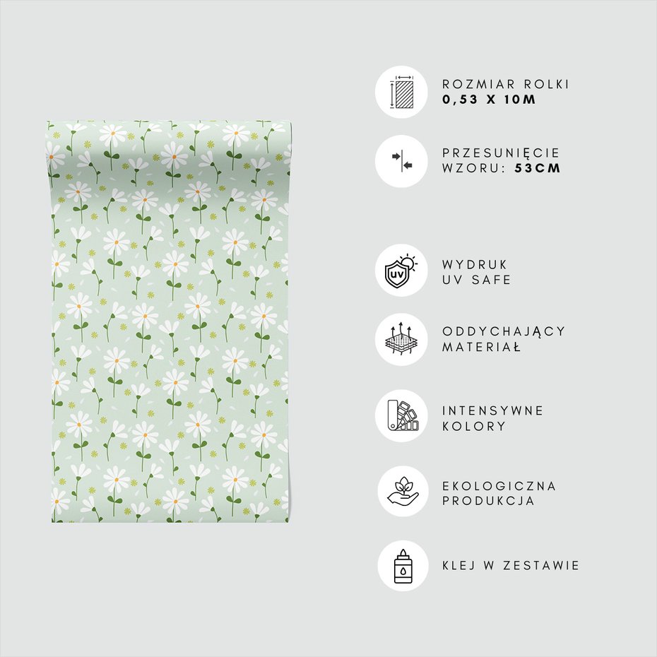 Tapeta - kwiaty, stokrotki, wzór