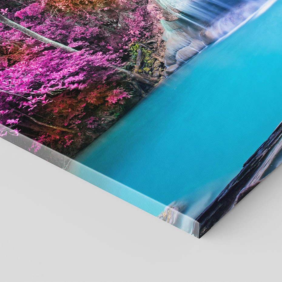 Obraz na płótnie - wodospad, las, natura